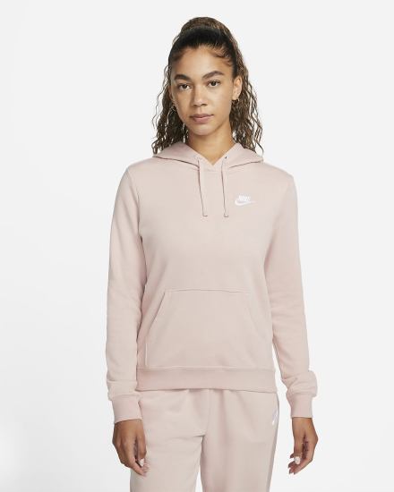 Nike Sportswear Club Fleece Ženske Majica S Kapuljačom Roze Bijele | HR-84736EVRK