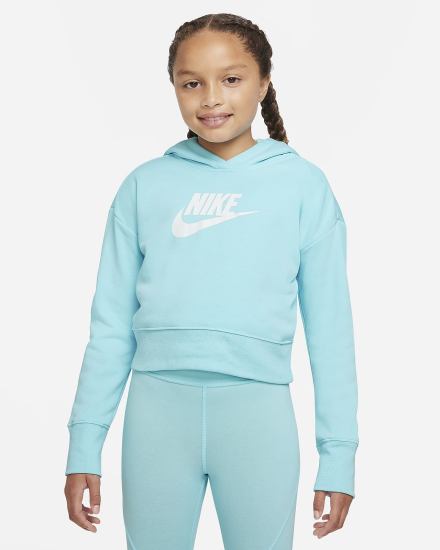 Nike Sportswear Club Kids French Terry Cropped (Extended Size) Za Djevojčice Majica S Kapuljačom Bijele | HR-84539KXSZ