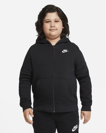 Nike Sportswear Club Kids Full-Zip Za Dječake Majica S Kapuljačom Crne Bijele | HR-63182BXYM