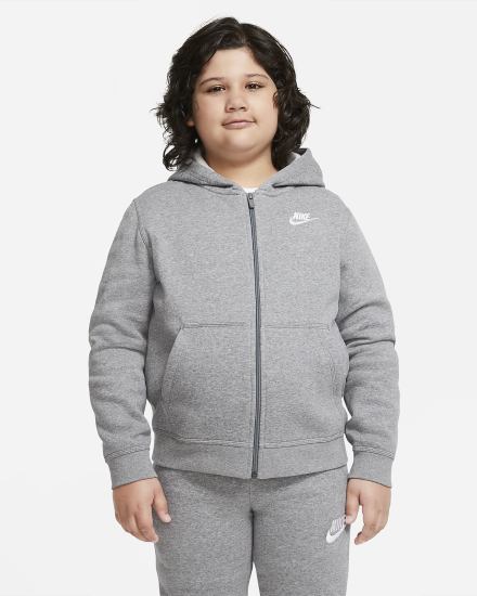 Nike Sportswear Club Kids Full-Zip Za Dječake Majica S Kapuljačom Tamno Sive Bijele | HR-80293BTMN