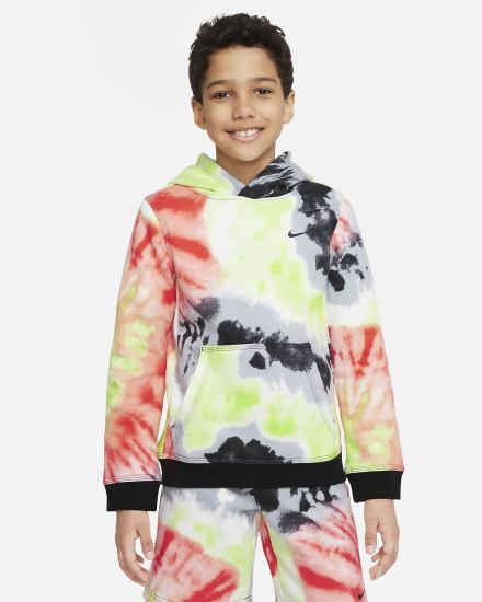 Nike Sportswear Club Kids Tie-Dye Za Dječake Majica S Kapuljačom Crne | HR-96708AZHM