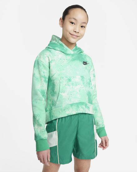 Nike Sportswear Club Kids Za Djevojčice Majica S Kapuljačom Zelene | HR-08725NFXY