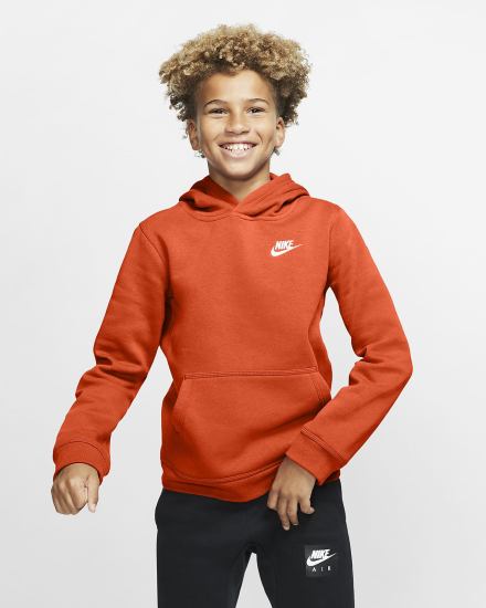 Nike Sportswear Club Kids Za Dječake Majica S Kapuljačom Narančaste Bijele | HR-18637SYGI