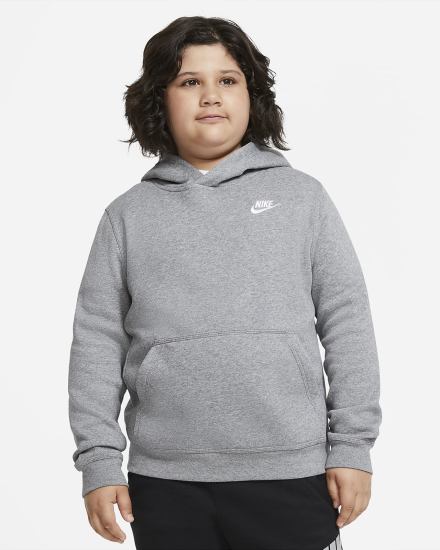 Nike Sportswear Club Kids Za Dječake Majica S Kapuljačom Tamno Sive Bijele | HR-41756UXOF