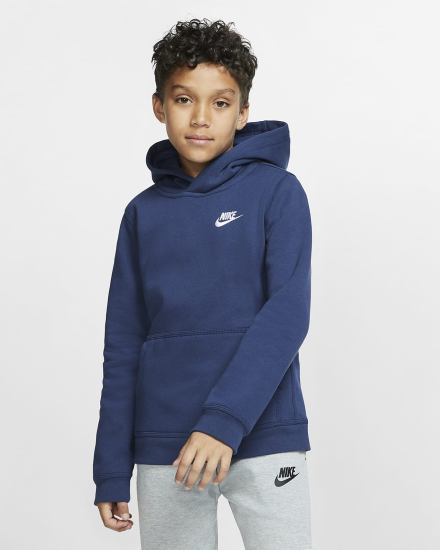 Nike Sportswear Club Kids Za Dječake Majica S Kapuljačom Tamnoplave Bijele | HR-53206VUXE