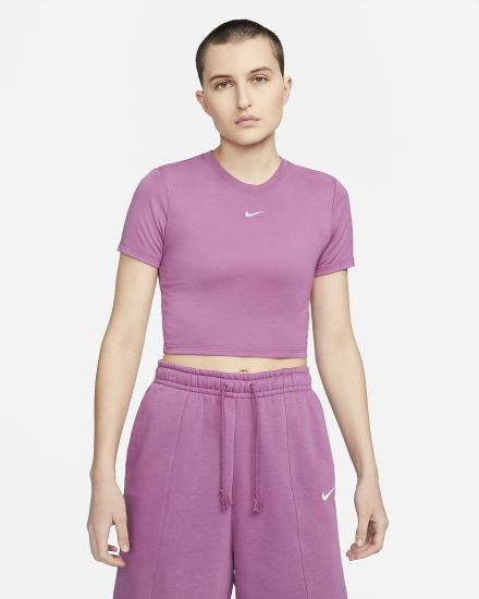 Nike Sportswear Essential Crop Top Ženske Majice Svijetlo Bordo Bijele | HR-01256KFZB