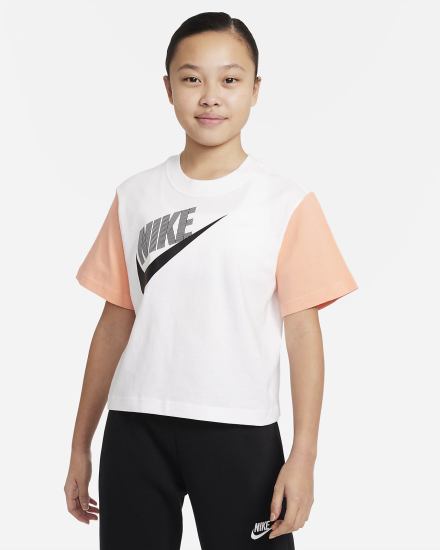 Nike Sportswear Essential Kids Boxy Dance Za Djevojčice Majice Bijele | HR-71093NFBK