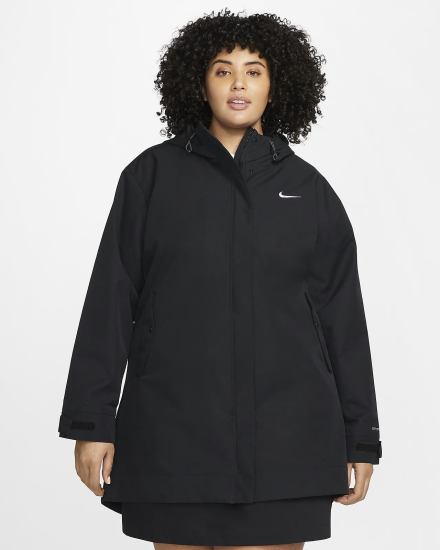 Nike Sportswear Essential Storm-FIT Woven (Plus Size) Ženske Parka Jakne Crne Bijele | HR-31724YABC