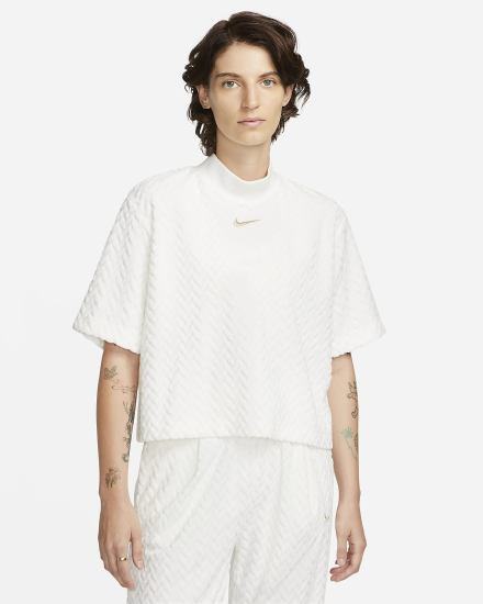 Nike Sportswear Everyday Modern Allover Jacquard Boxy Top Ženske Majice Bijele | HR-31908GCHF