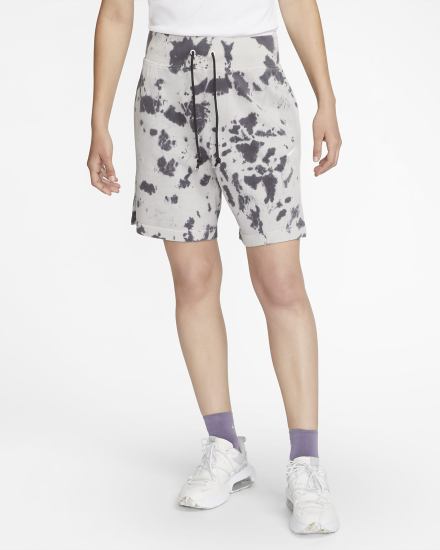 Nike Sportswear High-Waisted Cloud-Dye Ženske Kratke Hlače Crne Bijele | HR-19328WSUB