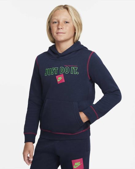 Nike Sportswear JDI Kids Za Dječake Majica S Kapuljačom Obsidijanske | HR-40715NVCF