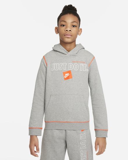 Nike Sportswear JDI Kids Za Dječake Majica S Kapuljačom Tamno Sive Narančaste | HR-64915YFXQ