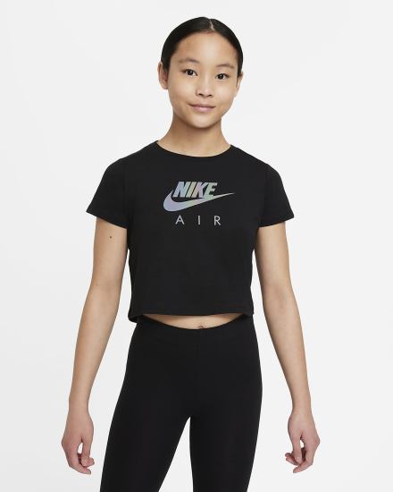 Nike Sportswear Kids Crop Za Djevojčice Majice Crne | HR-64190AFHN