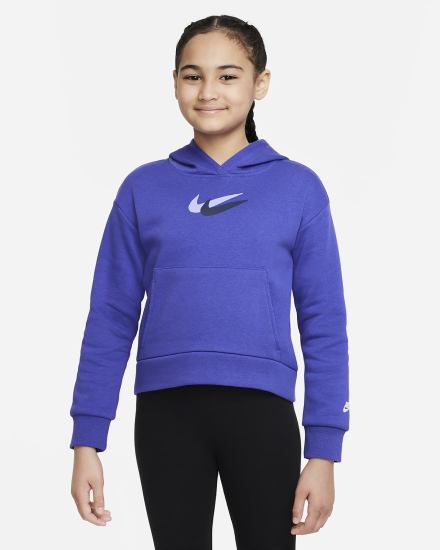 Nike Sportswear Kids Fleece Za Djevojčice Majica S Kapuljačom Bijele | HR-04281VZUA