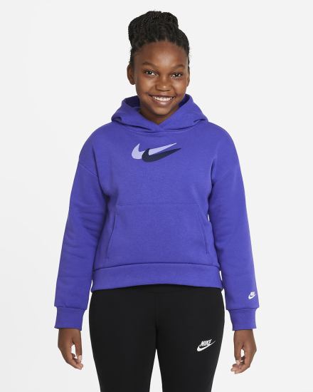 Nike Sportswear Kids Fleece Za Djevojčice Majica S Kapuljačom Bijele | HR-28107XFGS