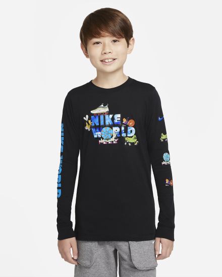 Nike Sportswear Kids Long-Sleeve Za Dječake Majice Crne | HR-64912RIXA