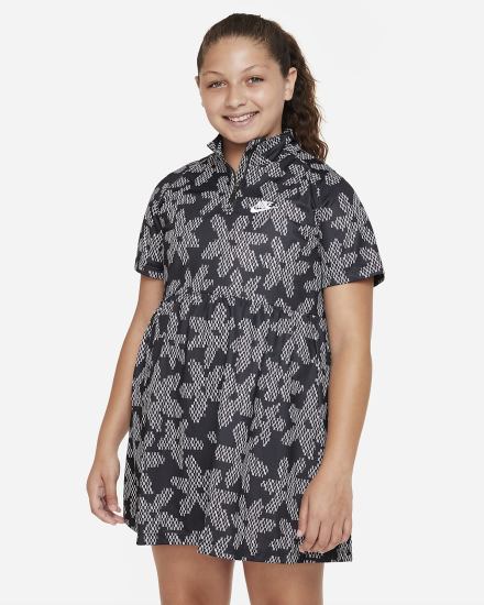 Nike Sportswear Kids Printed Short-Sleeve Za Djevojčice Haljine Crne Bijele | HR-82436AESZ