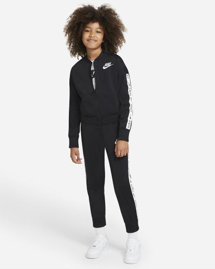 Nike Sportswear Kids Tracksuit Za Djevojčice Trenirke Crne Bijele | HR-29783URQN