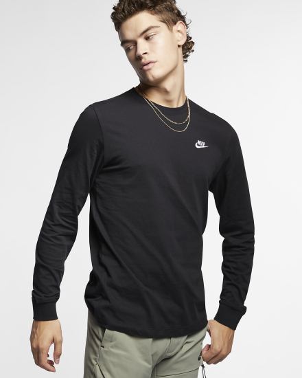 Nike Sportswear Long-Sleeve Muške Majice Crne Bijele | HR-20837OMCG