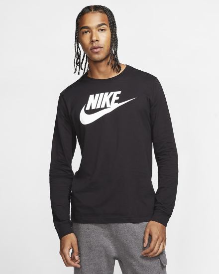 Nike Sportswear Long-Sleeve Muške Majice Crne Bijele | HR-24509JMZX