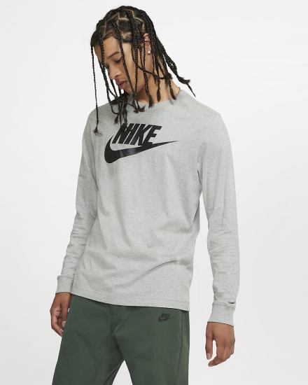 Nike Sportswear Long-Sleeve Muške Majice Tamno Sive Crne | HR-29037SBHW