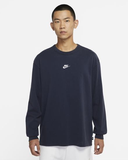 Nike Sportswear Long-Sleeve Muške Majice Obsidijanske Bijele | HR-63548SMLG