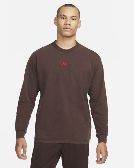 Nike Sportswear Long-Sleeve Muške Majice Smeđe Crvene | HR-90863ILSO