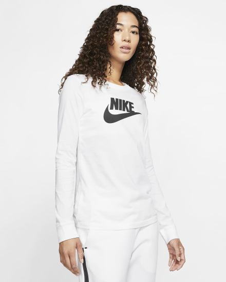 Nike Sportswear Long-Sleeve Ženske Majice Bijele Crne | HR-62037SKWD