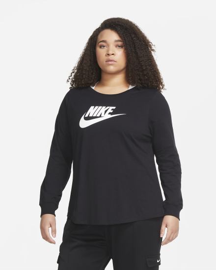 Nike Sportswear Long-Sleeve Ženske Majice Crne Bijele | HR-72084JNXQ