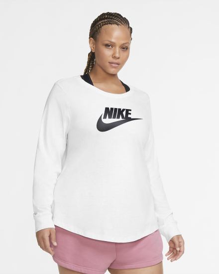 Nike Sportswear Long-Sleeve Ženske Majice Bijele Crne | HR-81542OCIW