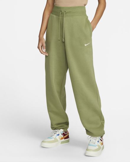 Nike Sportswear Phoenix Fleece High-Waisted Oversized Ženske Trenirke Zelene | HR-42085CLDA