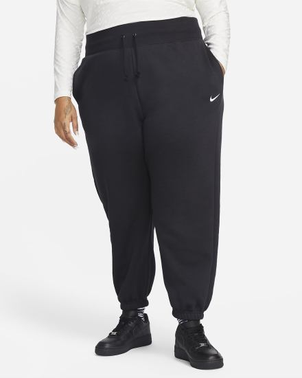 Nike Sportswear Phoenix Fleece High-Waisted Oversized Ženske Trenirke Crne | HR-43218OXTZ