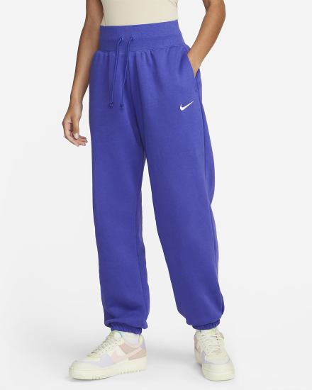 Nike Sportswear Phoenix Fleece High-Waisted Oversized Ženske Trenirke Plave | HR-98217ITGC