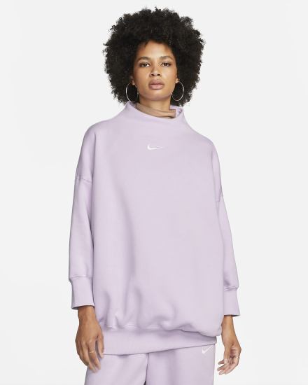 Nike Sportswear Phoenix Fleece Over-Oversized Mock-Neck 3/4-Sleeve Ženske Dukserice Ljubičaste | HR-75194ESNM