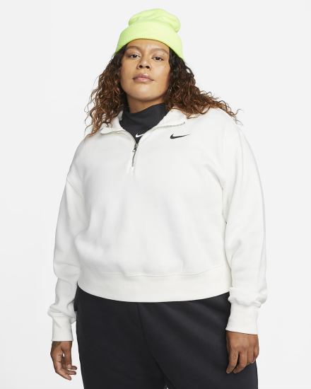 Nike Sportswear Phoenix Fleece Oversized 1/2-Zip Crop Ženske Dukserice Crne | HR-10329GFZU