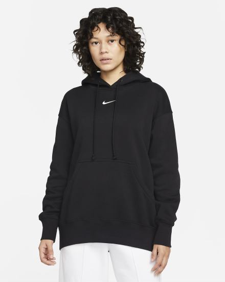 Nike Sportswear Phoenix Fleece Oversized Ženske Majica S Kapuljačom Crne | HR-56423GFQL