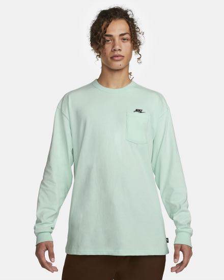 Nike Sportswear Premium Essentials Long-Sleeve Pocket Muške Majice Menta Crne | HR-04562USWD