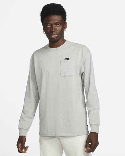 Nike Sportswear Premium Essentials Long-Sleeve Pocket Muške Majice Tamno Sive Crne | HR-18203QHSK