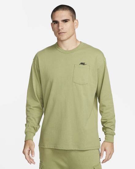 Nike Sportswear Premium Essentials Long-Sleeve Pocket Muške Majice Crne | HR-19257JYMD