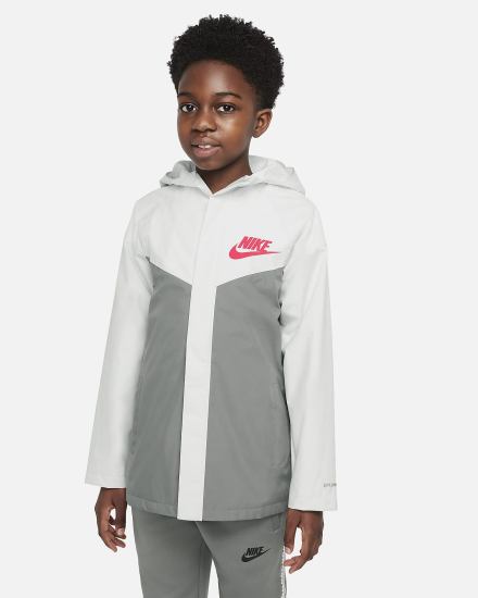 Nike Sportswear Storm-FIT Windrunner Kids Za Dječake Jakne Sive Crvene | HR-48097GSOJ