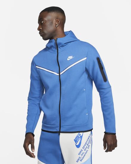 Nike Sportswear Tech Fleece Full-Zip Muške Majica S Kapuljačom Tamno Plave Svijetlo Bež | HR-50621MLVF