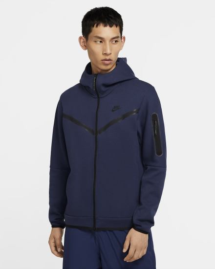 Nike Sportswear Tech Fleece Full-Zip Muške Majica S Kapuljačom Tamnoplave Crne | HR-54013GZWI