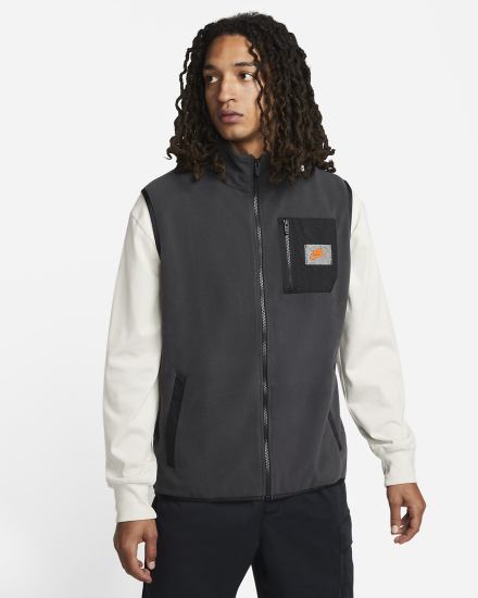 Nike Sportswear Therma-FIT Sports Utility Fleece Muške Prsluk Tamno Sive Crne Narančaste | HR-34590ZIJU