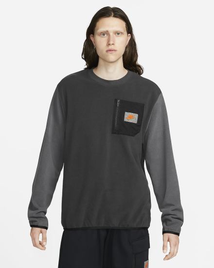 Nike Sportswear Therma-FIT Sports Utility Fleece Muške Dukserice Tamno Sive Crne Narančaste | HR-47162NYTJ