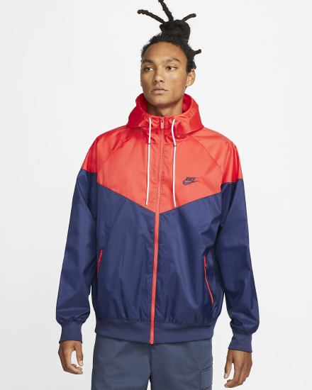 Nike Sportswear Windrunner Hooded Muške Jakne Tamnoplave Svijetlo Crvene Tamnoplave | HR-36875OTVI