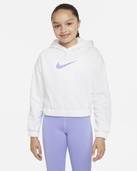 Nike Therma-FIT Kids (Extended Size) Za Djevojčice Majica S Kapuljačom Bijele | HR-27914KHWX