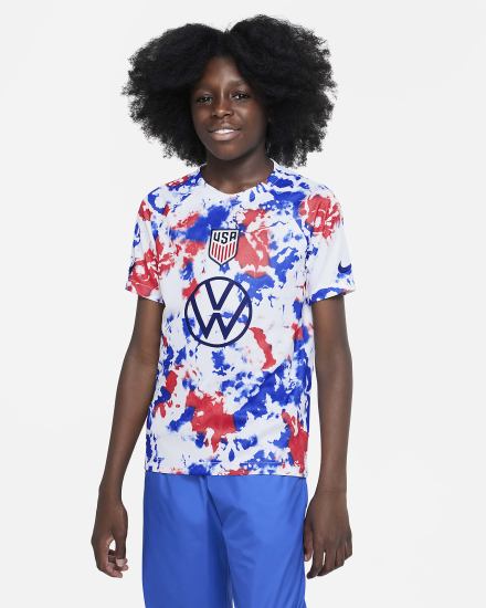 Nike U.S. Kids Dri-FIT Pre-Match Soccer Top Za Dječake Majice Bijele Plave | HR-91760WCQB