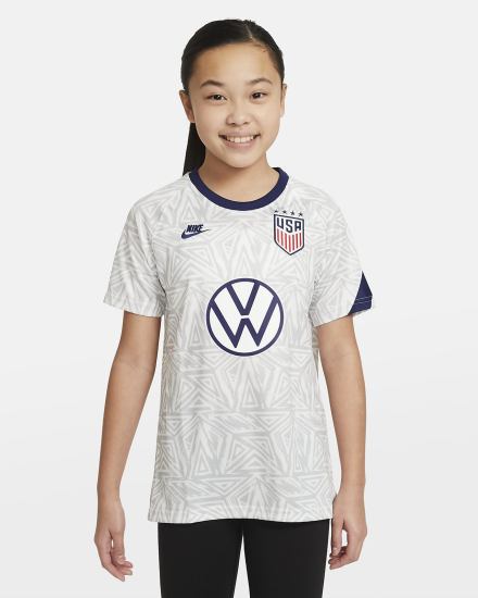 Nike U.S. Kids Pre-Match Short-Sleeve Soccer Top Za Djevojčice Majice Bijele | HR-40687UKDP