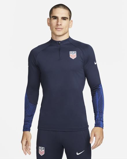 Nike U.S. Strike Dri-FIT Knit Soccer Drill Top Muške Dukserice Obsidijanske Svijetlo Plave Bijele | HR-72951BPLG