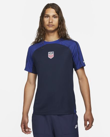 Nike U.S. Strike Dri-FIT Short-Sleeve Soccer Top Muške Majice Obsidijanske Svijetlo Plave Bijele | HR-45910NZYQ